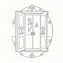 open doors with symbols tattoo design idea