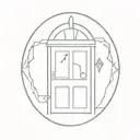 open doors with symbols tattoo design idea