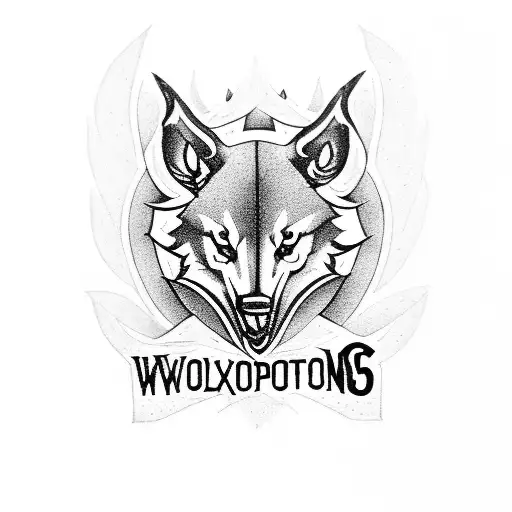 Wolverhampton Wanderers logo, cross and firefly logo from the last of us with a background of trees and the initials M a tattoo design idea