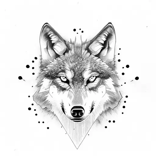 wolf with cross and firefly from the last of us logo  tattoo design idea