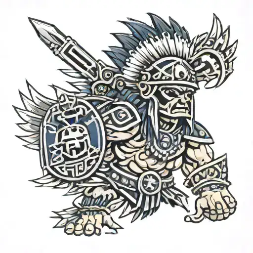 padres mascot "the guy" aztec warrior tattoo design idea