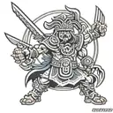 padres mascot "the guy" aztec warrior tattoo design idea