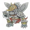 padres mascot "the guy" aztec warrior tattoo design idea