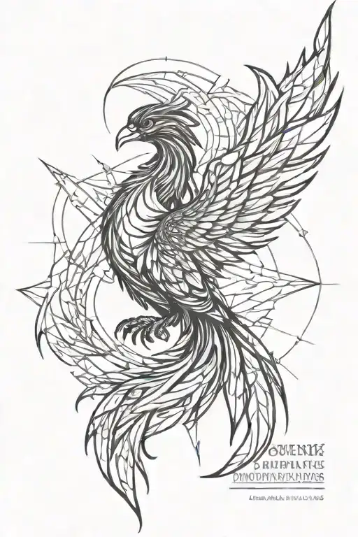 phoenix rising from the ashes tattoo design idea
