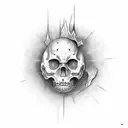 a scary alive house  tattoo design idea