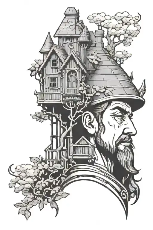 neighbor hood black and grey tattoo tattoo design idea