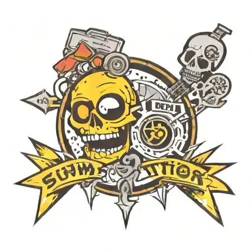 Pop punk,  van, blink 182, sum 41, yellowcard logo tattoo design idea
