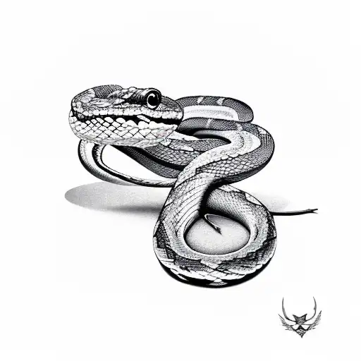 snake eat apple tattoo design idea