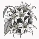 spider lily tattoo design idea