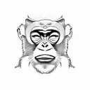 Silly looking monkey on a karate kimono fighting tattoo design idea