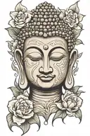 Buddha face tattoo design idea