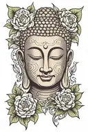 Buddha face tattoo design idea