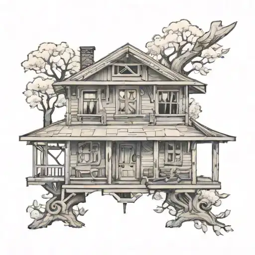 carpenter building tattoo design idea