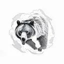 Bear Fighting a Wolf tattoo design idea