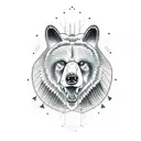 Bear Fighting a Wolf tattoo design idea