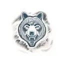 Bear Fighting a Wolf tattoo design idea