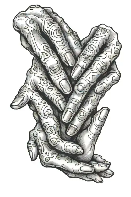 lucky 7 baby hands surrounded tattoo design idea