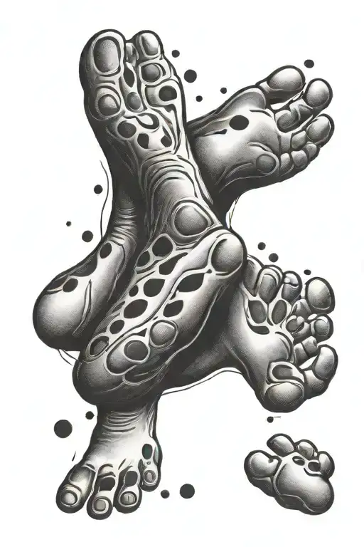 lucky 7 baby foot prints tattoo design idea
