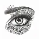 a woman's eyelashes tattoo design idea