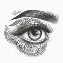 a woman's eyelashes tattoo design idea