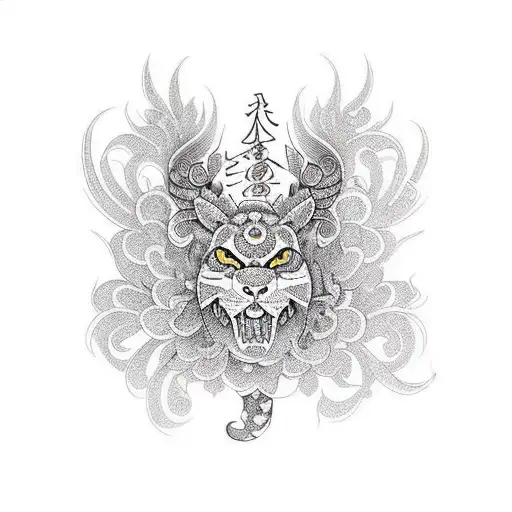 Ukrainian ornament tattoo design idea