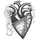 heart with zipper to symbolize my moms open heart surgery  tattoo design idea