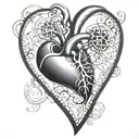 heart with zipper to symbolize my moms open heart surgery  tattoo design idea