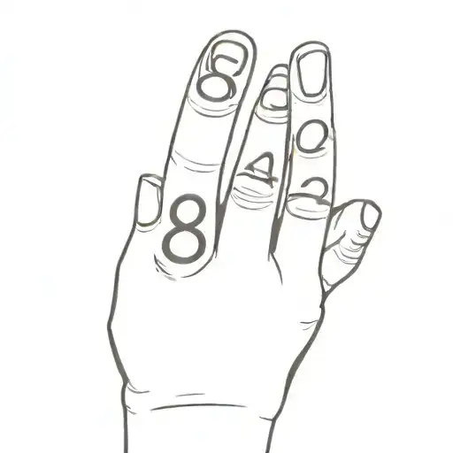 finger shows number 1888 in arabic text written tattoo design idea
