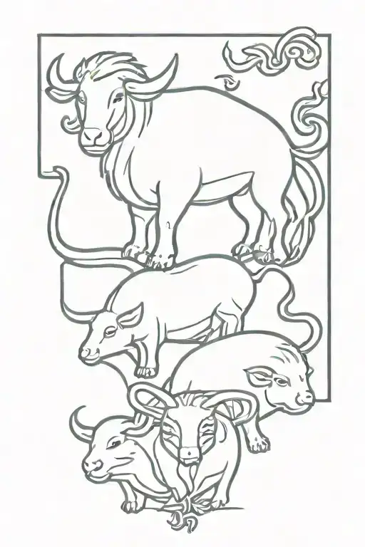 chinese zodiac dragon sheep pig mouse monkey tattoo design idea