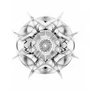 with a Fibonacci or spiral motif, significant dates in stylized numbers, watercolor elements in shades of blue and purpl tattoo design idea