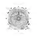 with a Fibonacci or spiral motif, significant dates in stylized numbers, watercolor elements in shades of blue and purpl tattoo design idea