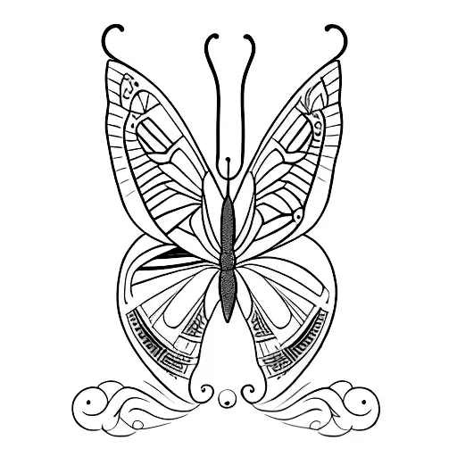 A masculine butterfly tattoo that is perfect for back or nape.  tattoo design idea