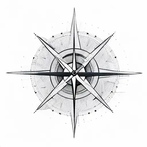 half clock half compass air plane  tattoo design idea