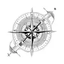 half clock half compass. make a propeller the hand/dial tattoo design idea