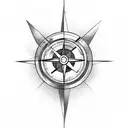 half clock half compass. make a propeller the hand/dial tattoo design idea