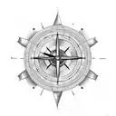 half clock half compass. make a propeller the hand/dial tattoo design idea