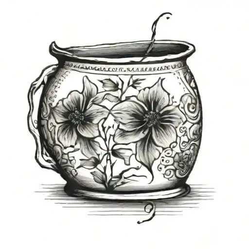 There is a broken vase lying on the floor tattoo design idea