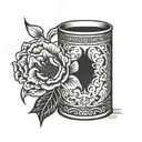 There is a broken vase lying on the floor tattoo design idea