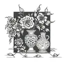 There is a broken vase lying on the floor tattoo design idea