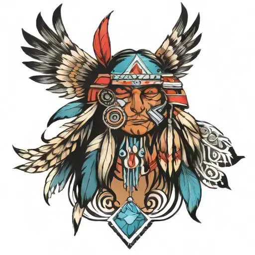 Native American totem tattoo design idea