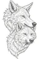 wolf and deer head tattoo design idea