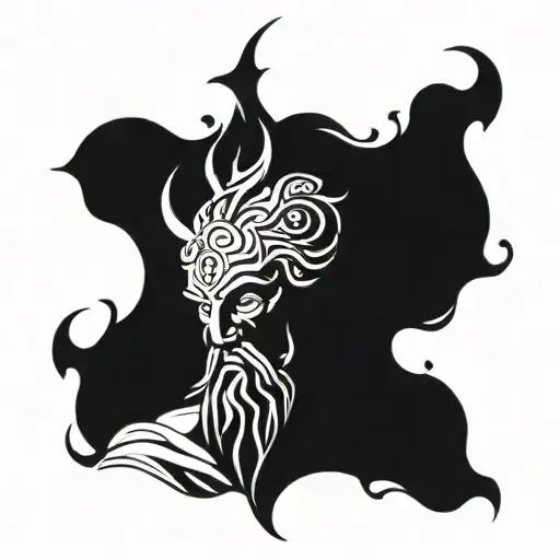 poseidon god tattoo design idea