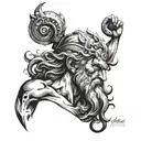 poseidon god tattoo design idea