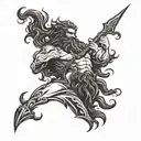 poseidon god tattoo design idea