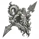 poseidon god tattoo design idea