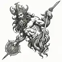 poseidon god tattoo design idea