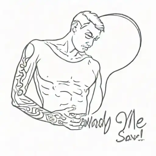 "somebody save me" by Eminem and jelly roll tattoo design idea