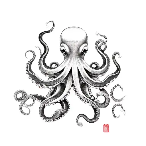 octopus mermaid  tattoo design idea
