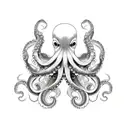 octopus mermaid  tattoo design idea