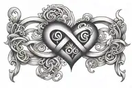 heart and infinity symbol made tattoo design idea